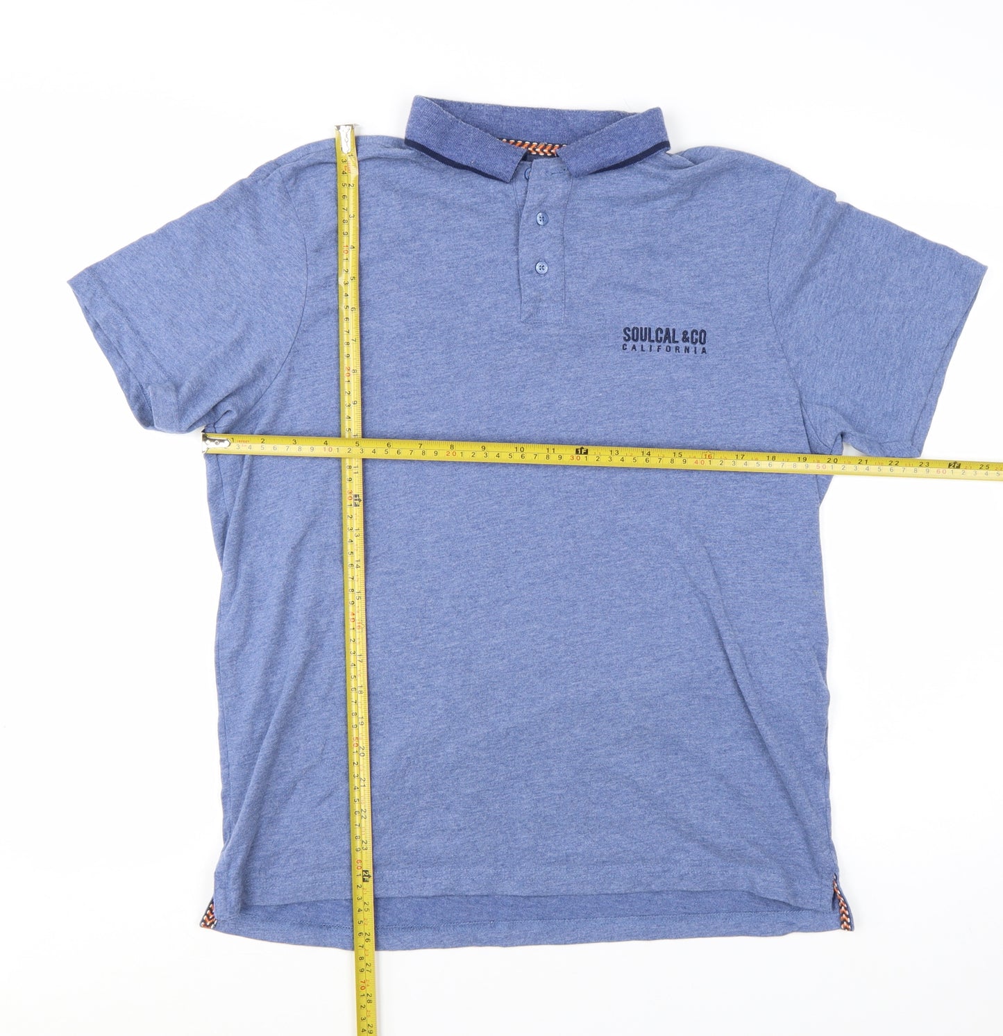 SoulCal & Co Mens Blue M Collared Short Sleeve Polo Shirt