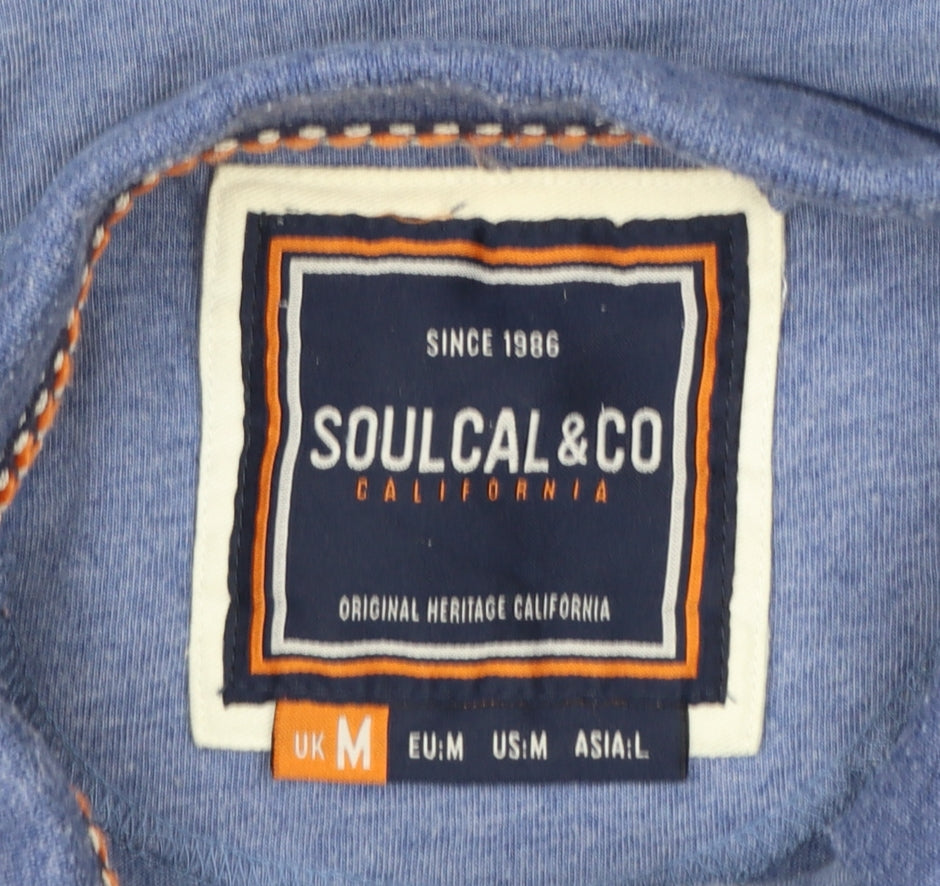 SoulCal & Co Mens Blue M Collared Short Sleeve Polo Shirt