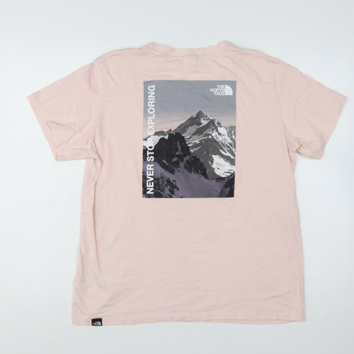 The North Face Pink Graphic Outdoor Men's L Cotton T-Shirt
