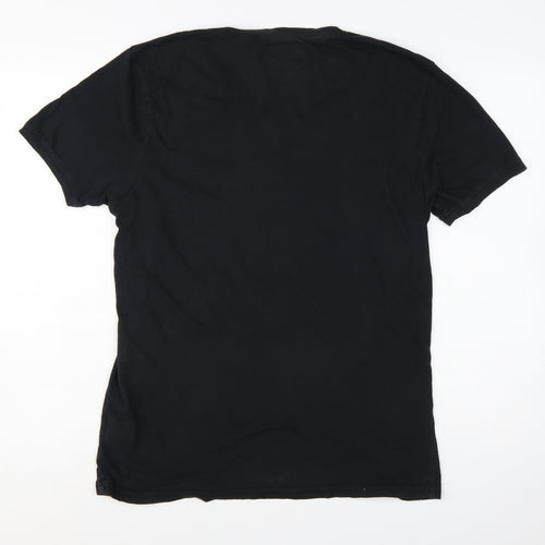 Firetrap Men's Black V-Neck Short Sleeve T-Shirt Size L Cotton