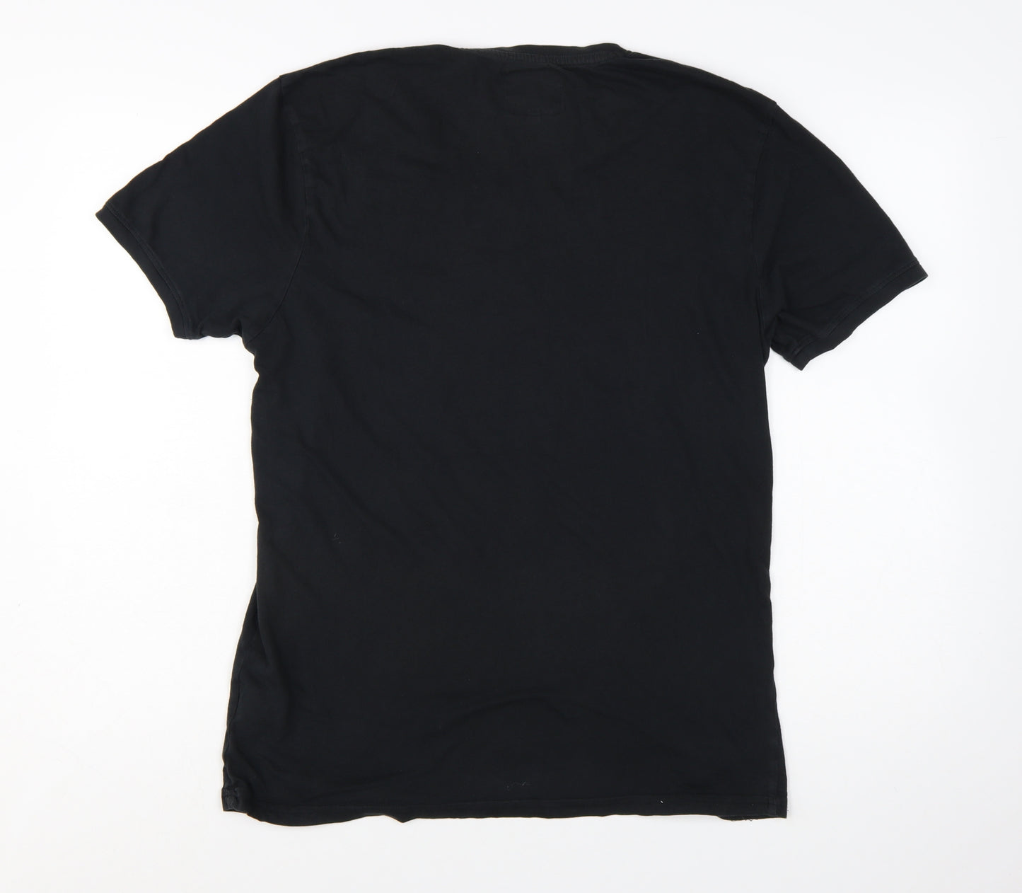 Firetrap Men's Black V-Neck Short Sleeve T-Shirt Size L Cotton