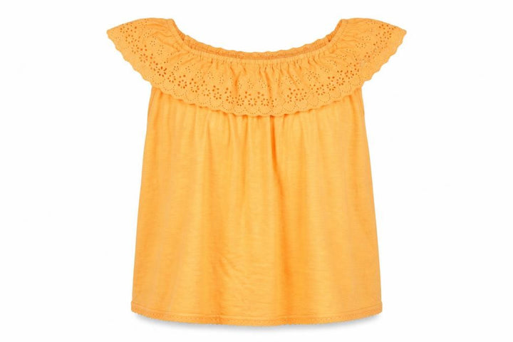 Wallis Womens Orange Off Shoulder Embroidered Camisole Blouse Size L