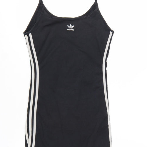 Adidas Womens Black Size 10 Slip Dress Strappy Logo Sports Casual