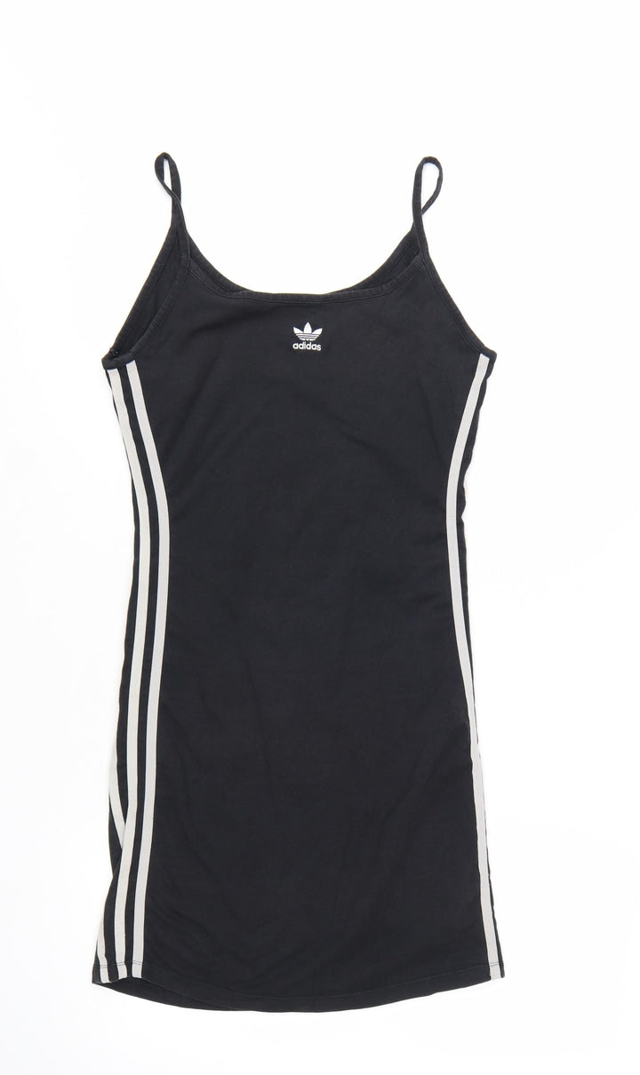 Adidas Womens Black Size 10 Slip Dress Strappy Logo Sports Casual