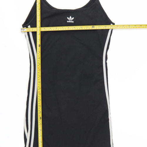 Adidas Womens Black Size 10 Slip Dress Strappy Logo Sports Casual