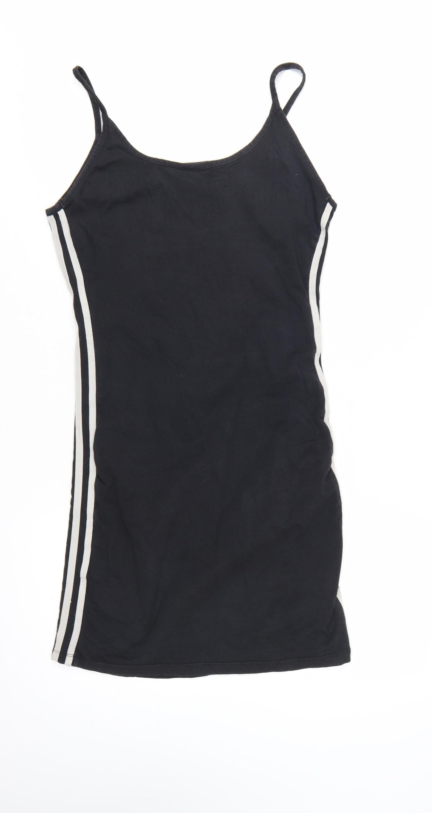 Adidas Womens Black Size 10 Slip Dress Strappy Logo Sports Casual