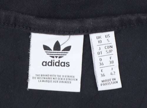 Adidas Womens Black Size 10 Slip Dress Strappy Logo Sports Casual