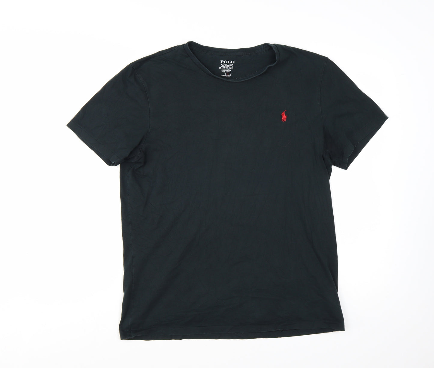 Polo Ralph Lauren Men's Black Large Custom Fit Cotton T-Shirt