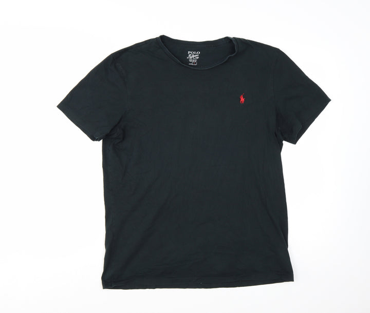 Polo Ralph Lauren Men's Black Large Custom Fit Cotton T-Shirt