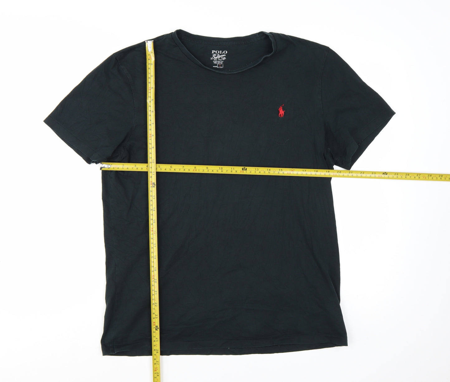Polo Ralph Lauren Men's Black Large Custom Fit Cotton T-Shirt