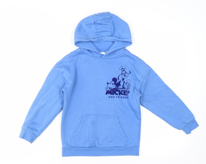 Disney Girls Blue Mickey & Friends Pullover Hoodie 7-8 Years