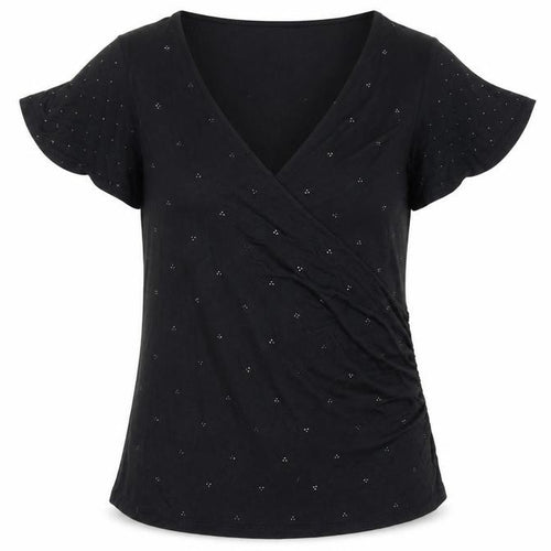 RJR John Rocha Women’s Black Wrap Style Beaded Top Size 14