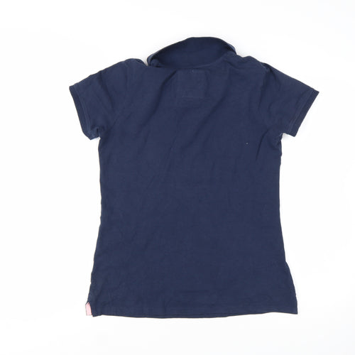 Crew Clothing Women’s Blue Polo Shirt Size 10 Cotton Classic Fit