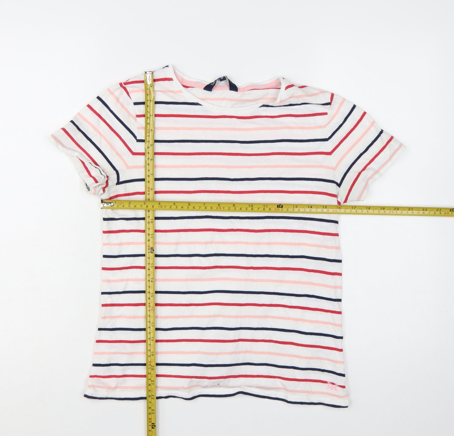 Crew Clothing Women’s Multicoloured Striped Cotton T-Shirt Size 12