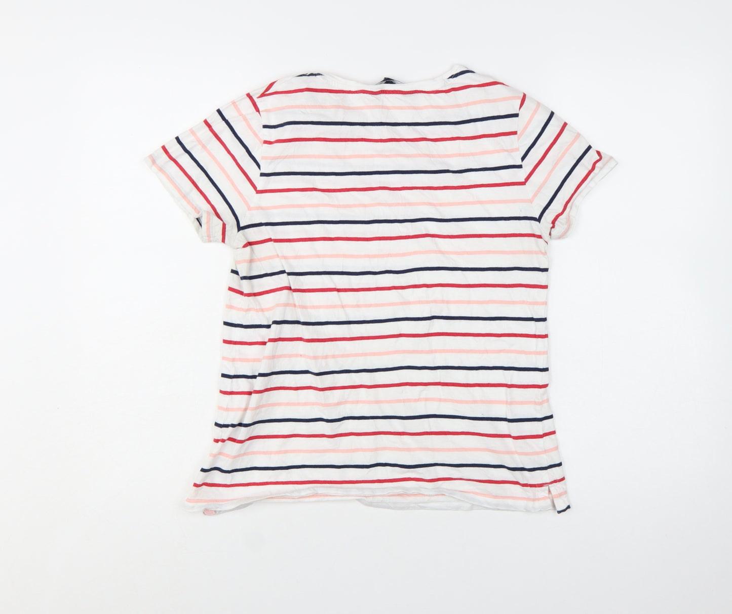 Crew Clothing Women’s Multicoloured Striped Cotton T-Shirt Size 12