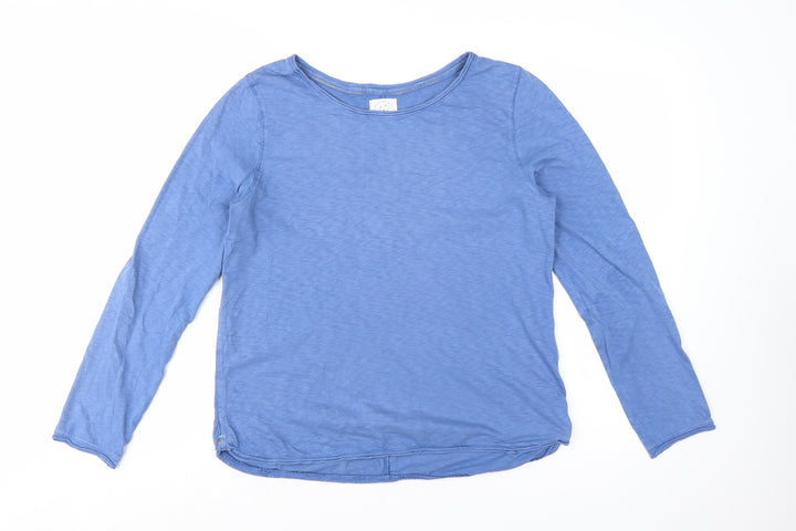 White Stuff Women's Blue Long Sleeve Cotton Jersey Top UK 12