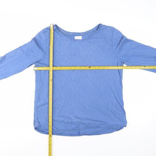 White Stuff Women's Blue Long Sleeve Cotton Jersey Top UK 12