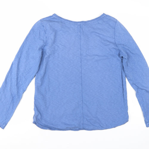 White Stuff Women's Blue Long Sleeve Cotton Jersey Top UK 12