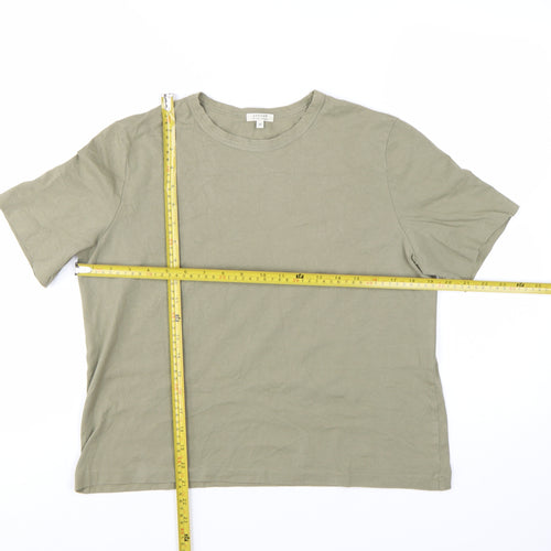 Jigsaw Women's Green Cotton Basic Crew Neck T-Shirt Size M