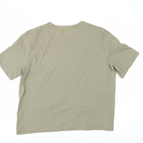 Jigsaw Women's Green Cotton Basic Crew Neck T-Shirt Size M