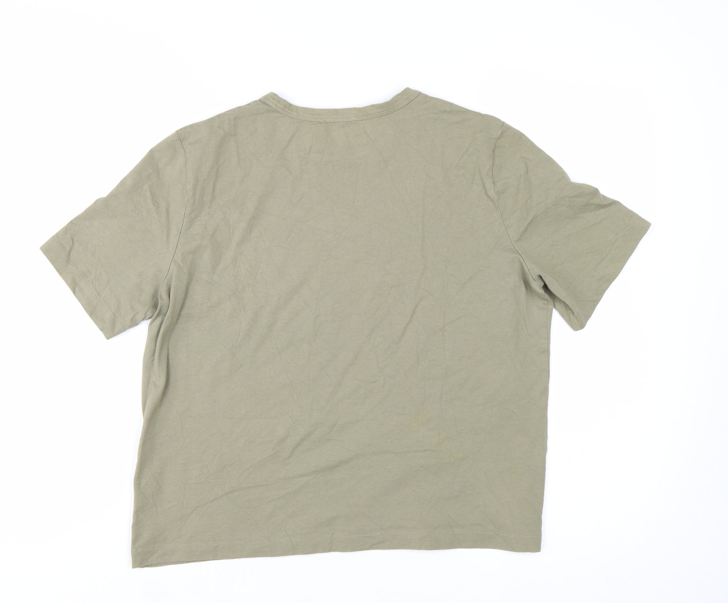 Jigsaw Women's Green Cotton Basic Crew Neck T-Shirt Size M