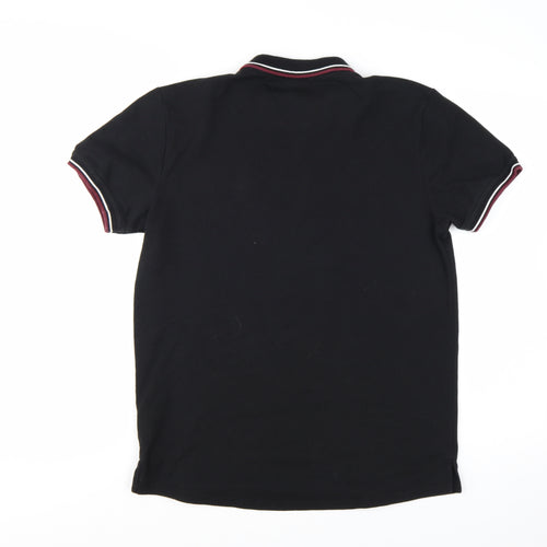 Firetrap Men Black Regular Fit Cotton Blend Polo Shirt M