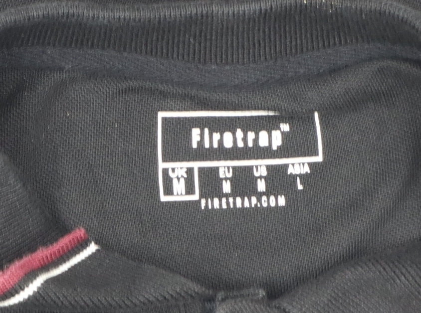 Firetrap Men Black Regular Fit Cotton Blend Polo Shirt M