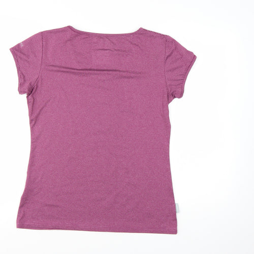 Trespass Womens Pink Striped V-Neck Active T-Shirt Size 12