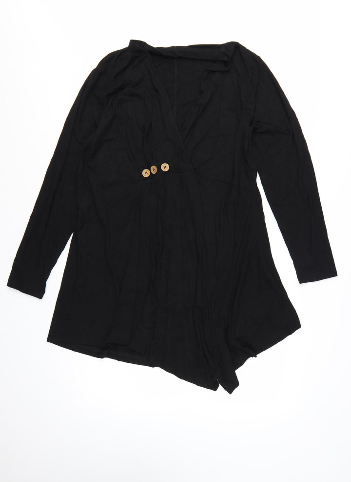 Joe Browns Womens Black Size 20 Long Sleeve Wrap Dress