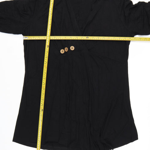 Joe Browns Womens Black Size 20 Long Sleeve Wrap Dress