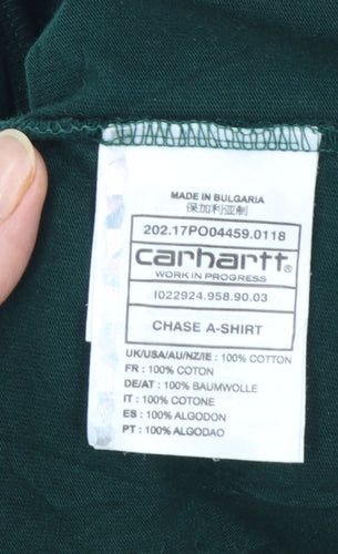 Carhartt WIP Men's Green Sleeveless Cotton Tank Top Size S