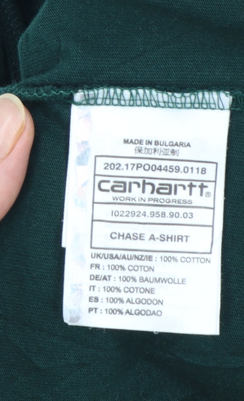 Carhartt WIP Men's Green Sleeveless Cotton Tank Top Size S