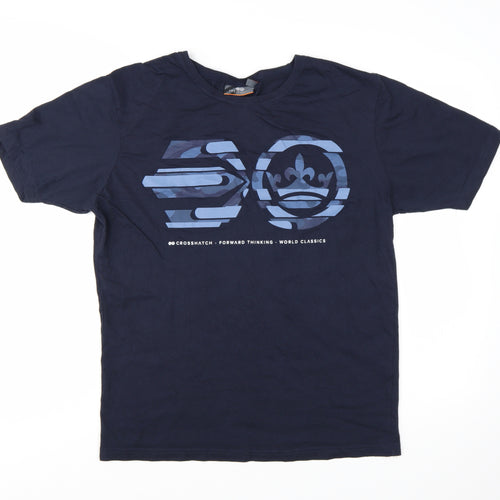 Crosshatch Black Label Men's Navy Blue XL Graphic Cotton T-Shirt