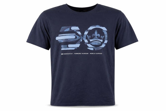 Front view of Crosshatch Black Label Men's Navy Blue XL Graphic Cotton T-Shirt