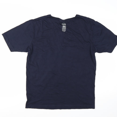 Crosshatch Black Label Men's Navy Blue XL Graphic Cotton T-Shirt