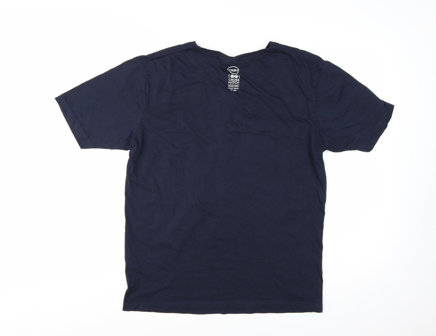 Crosshatch Black Label Men's Navy Blue XL Graphic Cotton T-Shirt