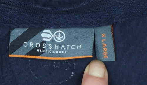 Crosshatch Black Label Men's Navy Blue XL Graphic Cotton T-Shirt