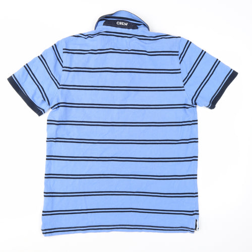 Crew Clothing Company Men's Blue Striped Cotton Polo Shirt Size L