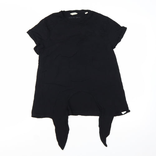 Jack Wills Women’s Black Size 6 Viscose Short Sleeve T-Shirt