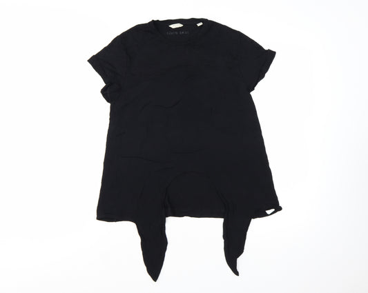 Jack Wills Women’s Black Size 6 Viscose Short Sleeve T-Shirt