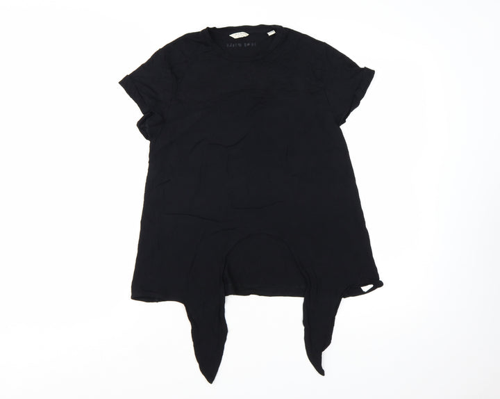 Jack Wills Women’s Black Size 6 Viscose Short Sleeve T-Shirt