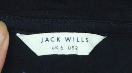 Jack Wills Women’s Black Size 6 Viscose Short Sleeve T-Shirt