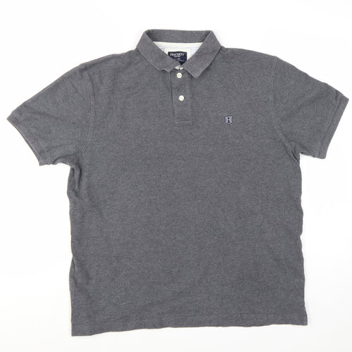 Hackett London Men's Grey Cotton Tailored Fit Polo Shirt XL