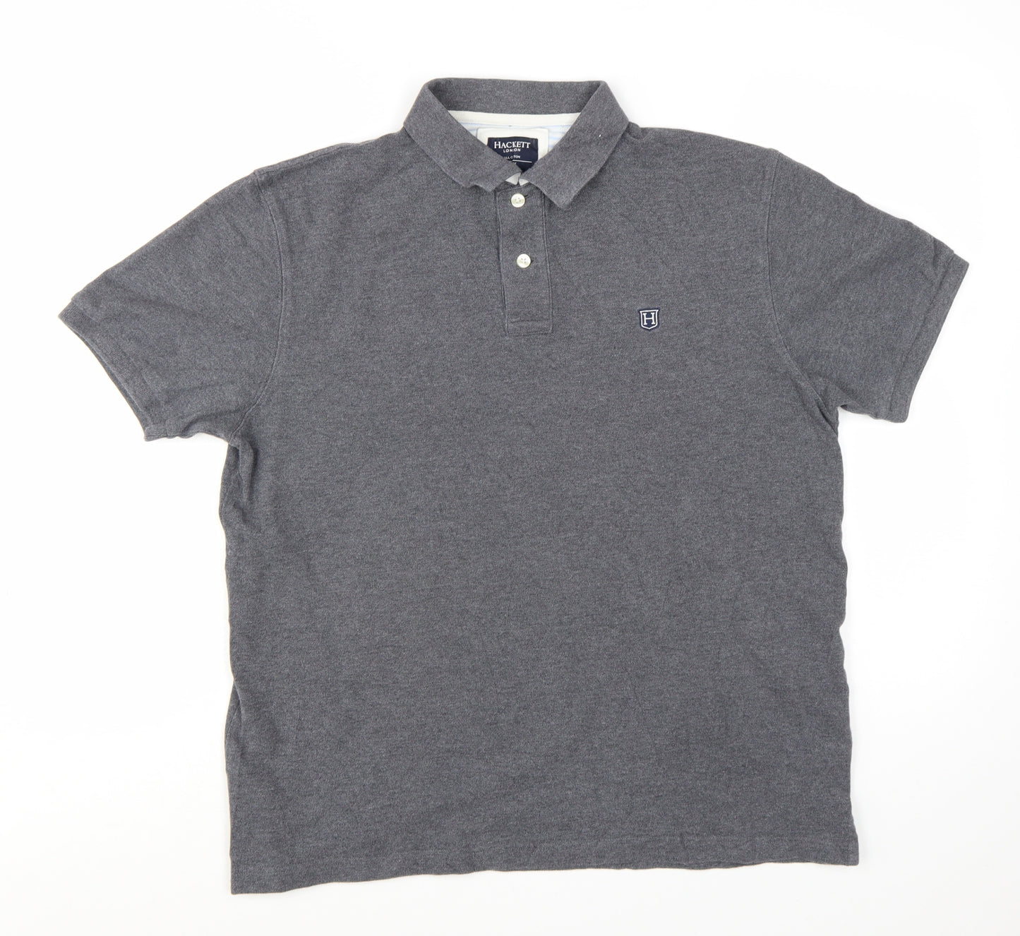 Hackett London Men's Grey Cotton Tailored Fit Polo Shirt XL