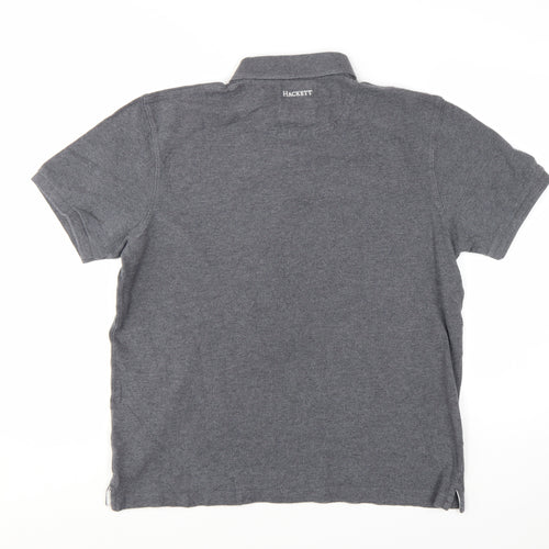 Hackett London Men's Grey Cotton Tailored Fit Polo Shirt XL