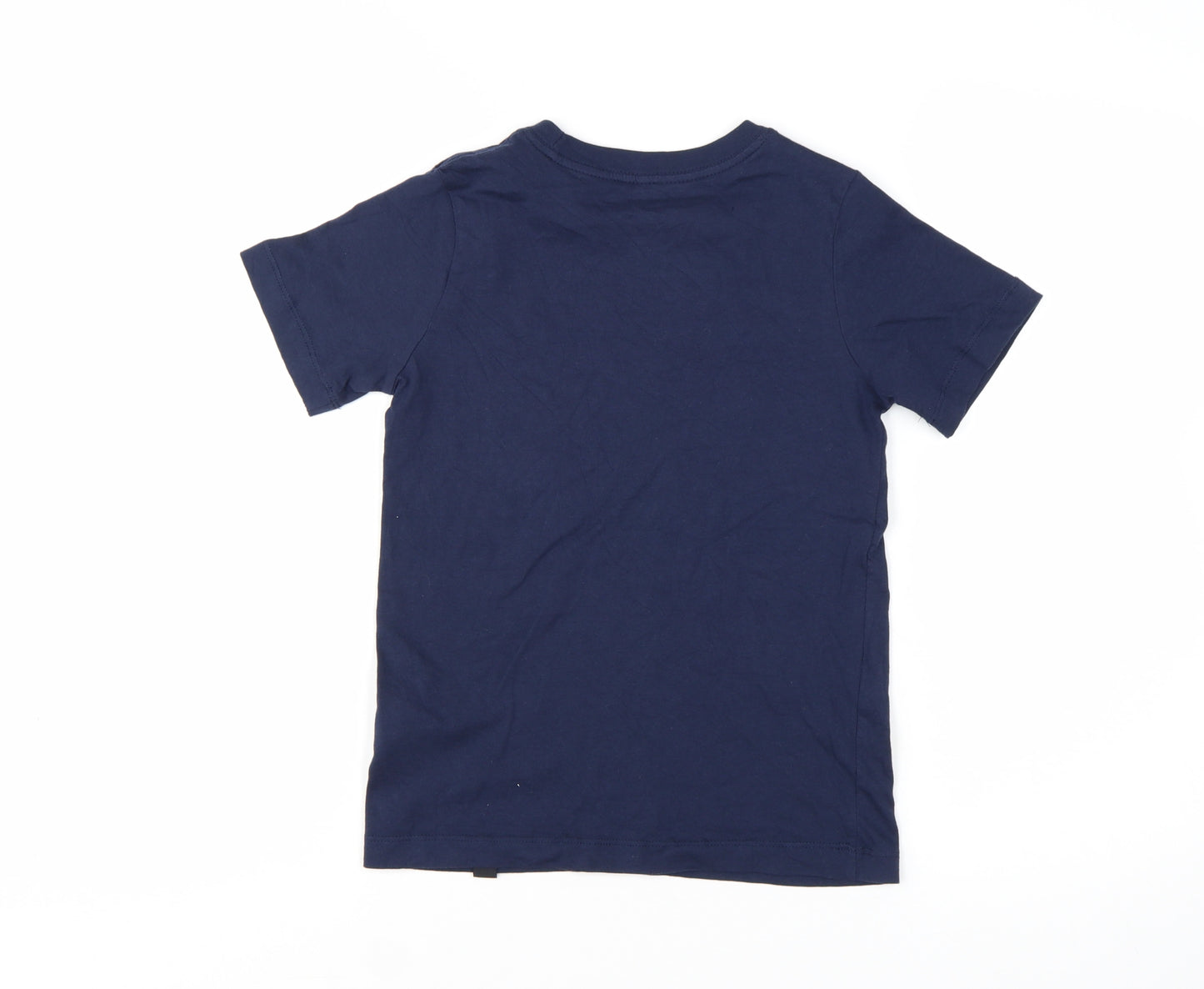 Nike Boys Blue Barça Logo T-Shirt 7-8 Years Short Sleeve Cotton