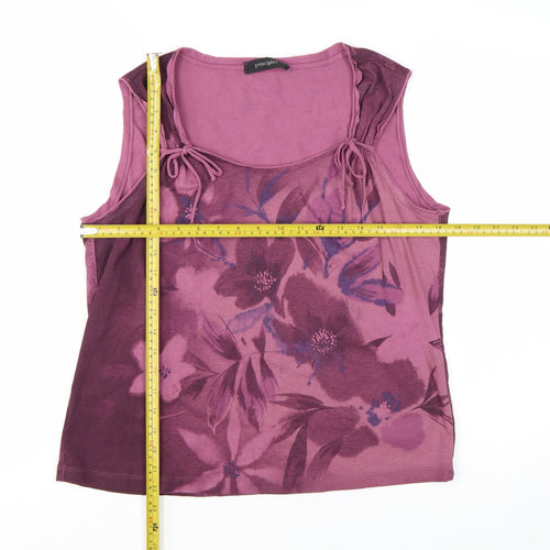 Principles Women's Purple Floral Cotton Sleeveless Camisole Top Size 18