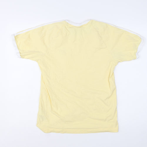Adidas Women's Yellow Ringer T-Shirt XS Short Sleeve Cotton Retro