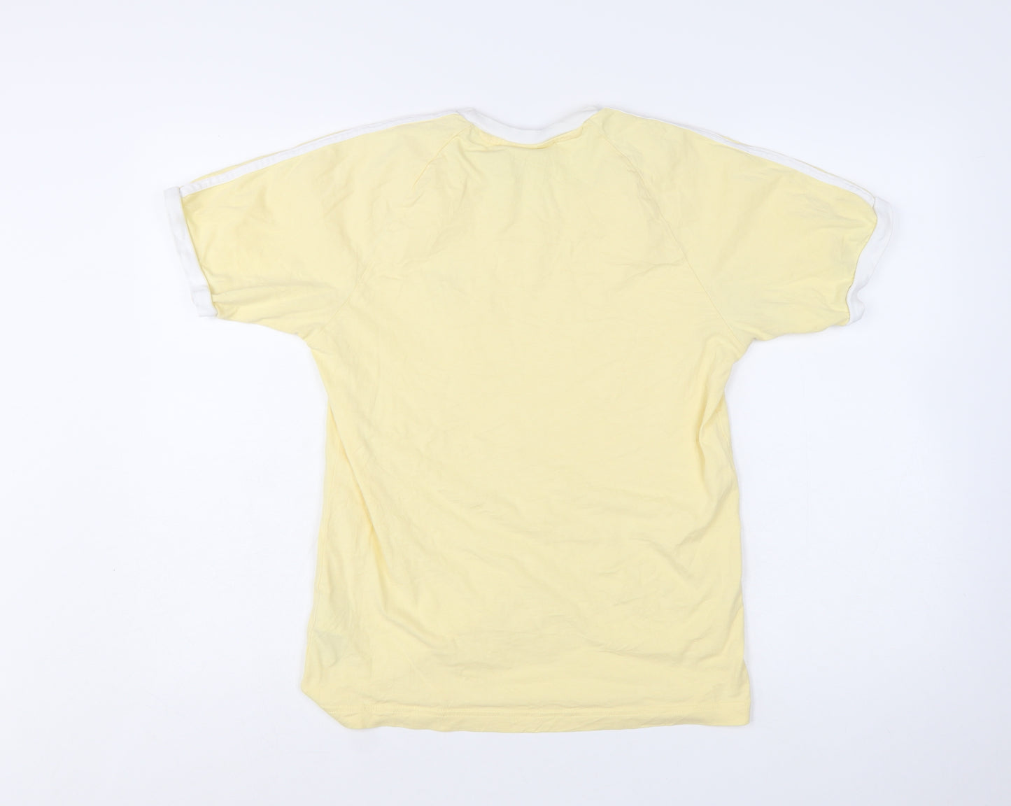 Adidas Women's Yellow Ringer T-Shirt XS Short Sleeve Cotton Retro