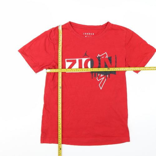 Jordan Boys Red Zion Graphic Print T-Shirt Size 12-13 Years